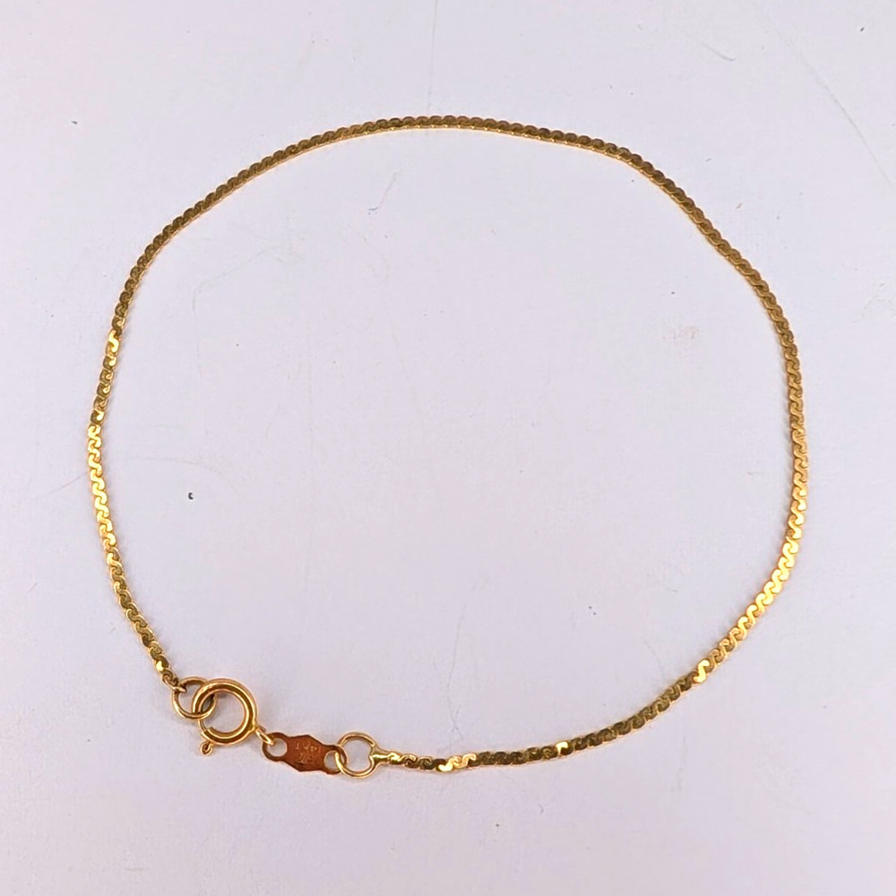 14k Yellow Gold s link Chain bracelet with Spring Ring Clasp